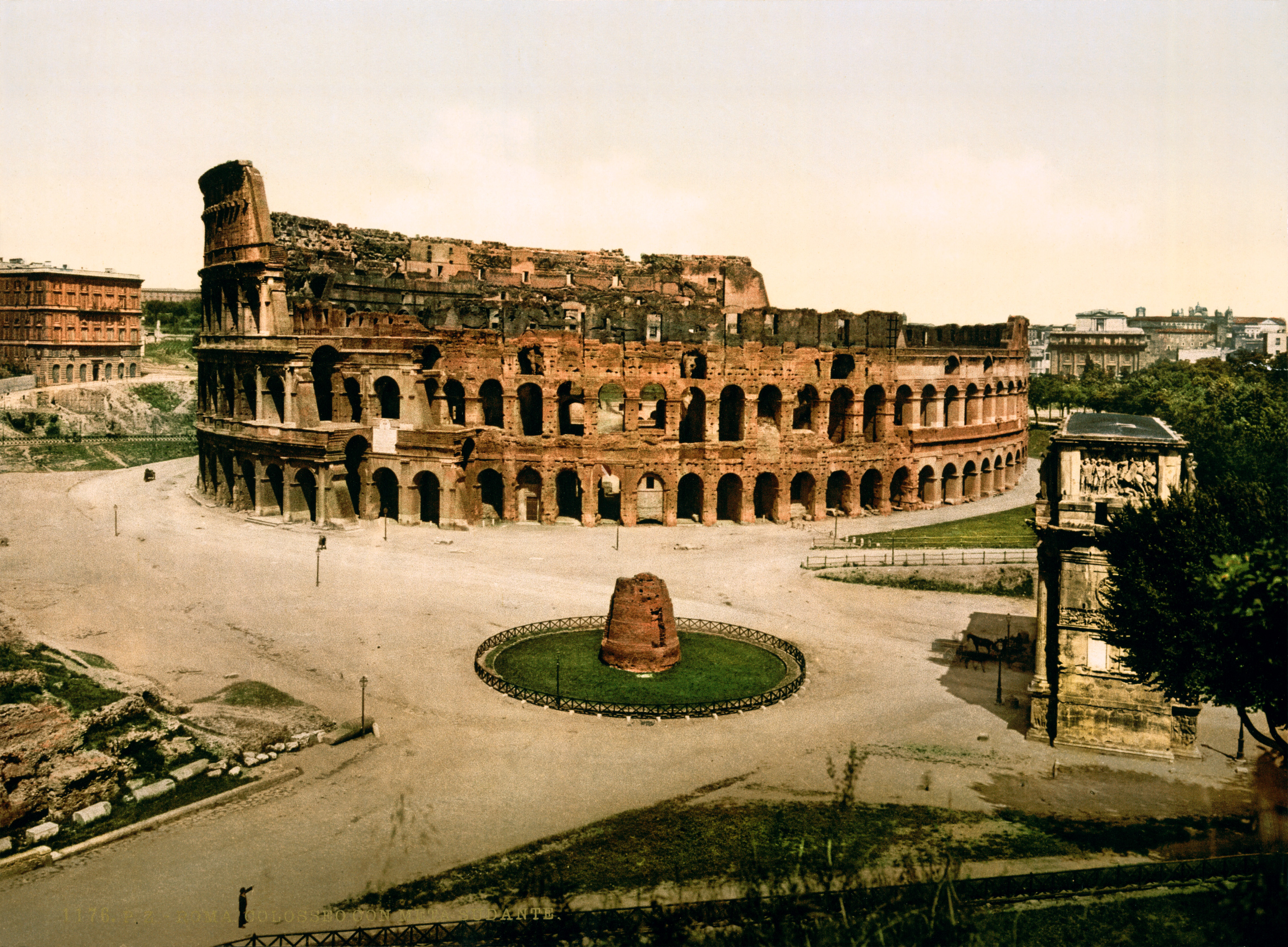 Colosseum_and_Meta_Sudans,_Rome,_Italy,_1890s